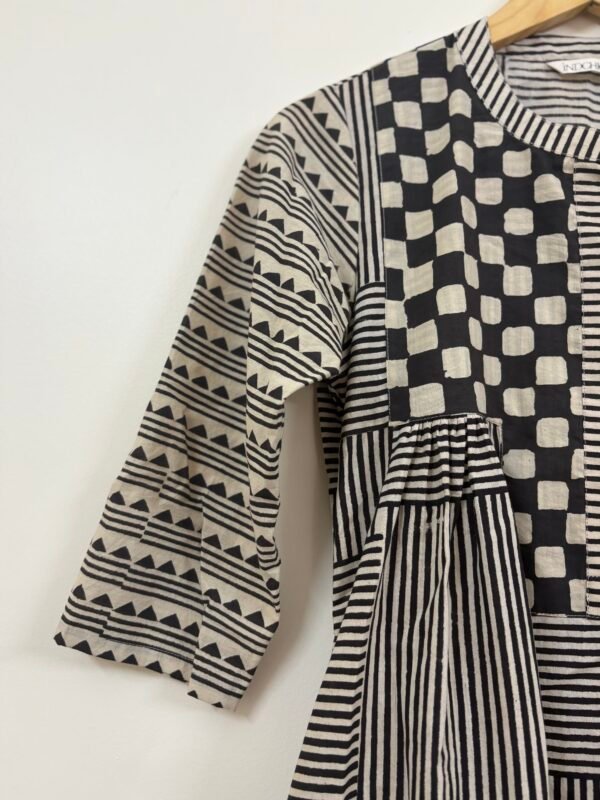 Black-White Handblock Printed Dress