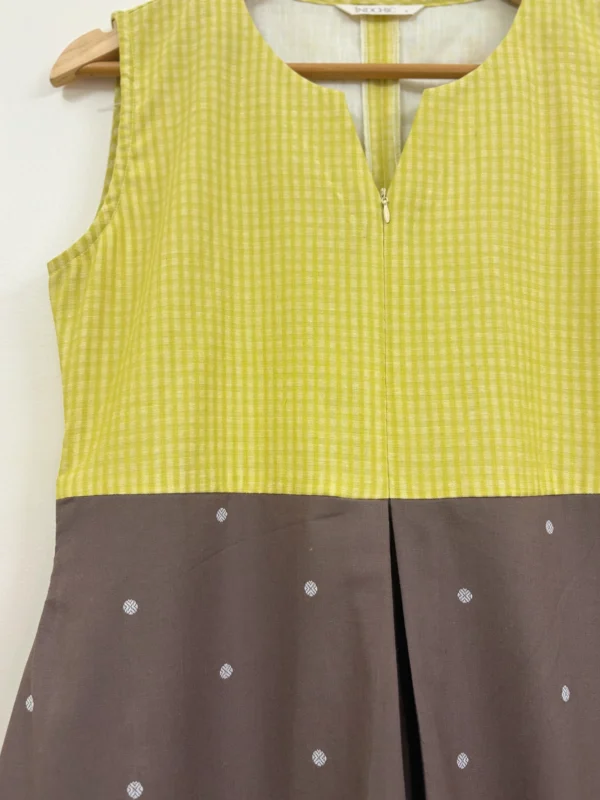 Brown - Yellow Pleated Jumpsuit