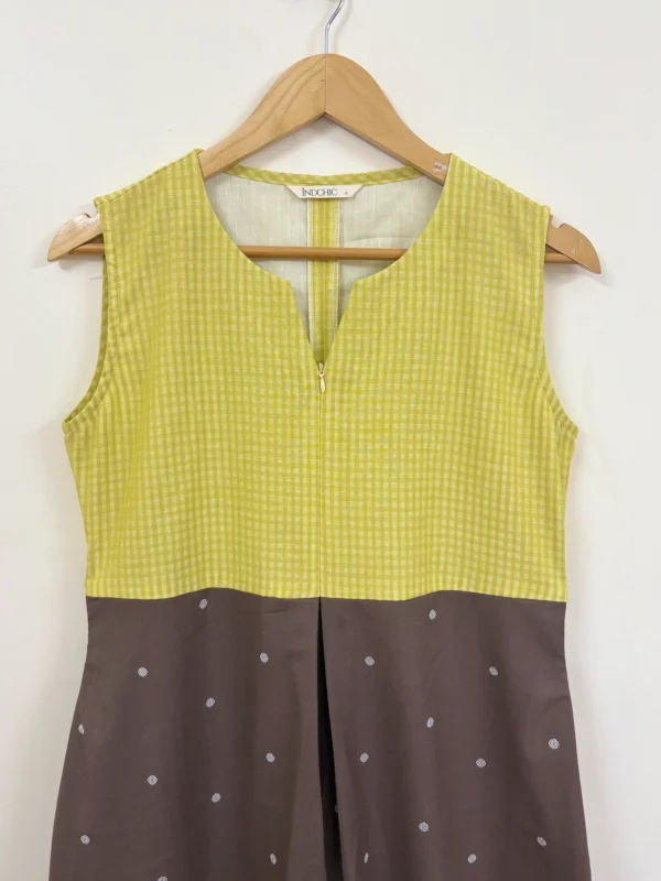 Brown - Yellow Pleated Jumpsuit
