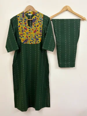 Green - Kalamkari Yoke Co-ord Set