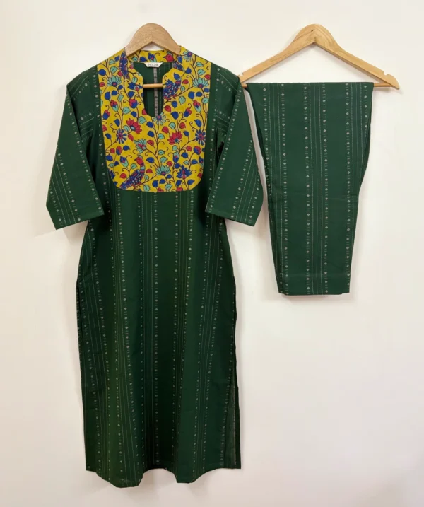 Green - Kalamkari Yoke Co-ord Set
