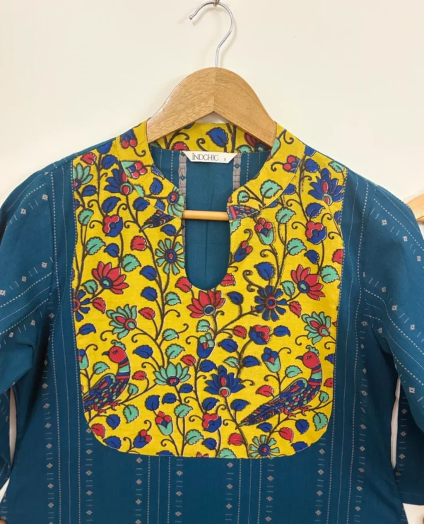 Indigo Blue - Kalamkari Yoke Co-ord Set