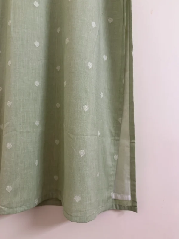 Sea Green Heart Woven Kurta Set