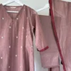 Mauve-Brown Mul Chanderi Set