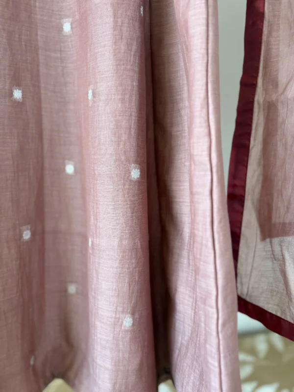 Mauve-Brown Mul Chanderi Set