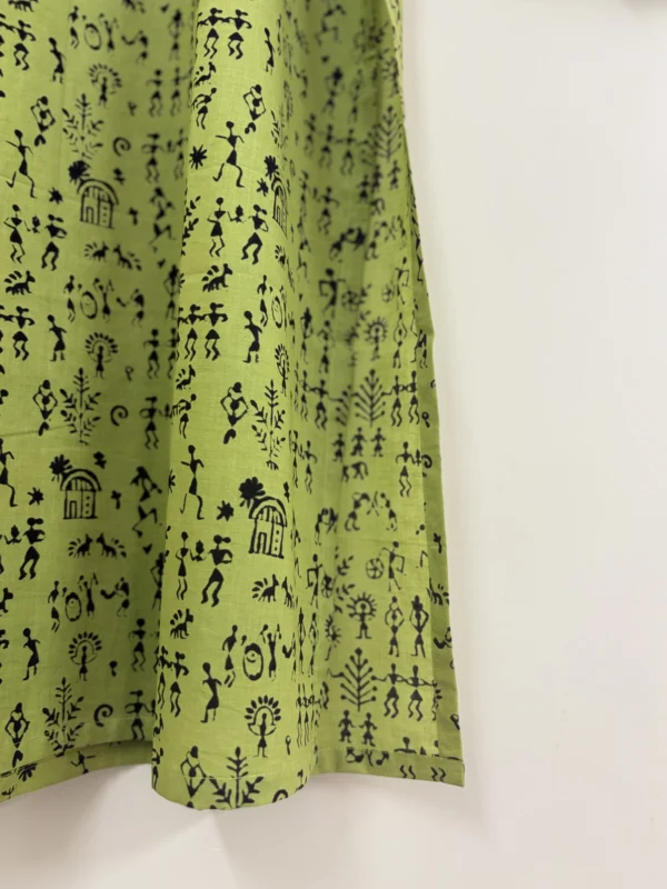 Green Handblock Print Stick Figure Co-ord Set