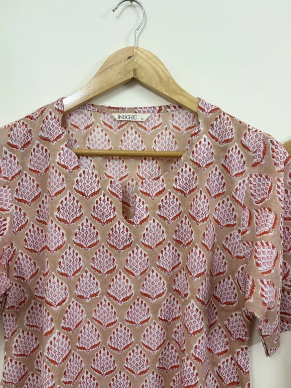 Beige Handlock Print Co-ord Set