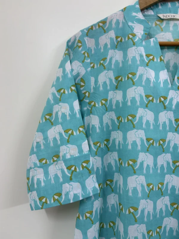 Sea Blue - Elephant Print Co-ord Set