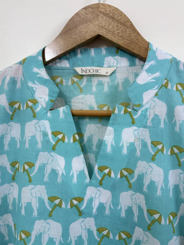 Sea Blue - Elephant Print Co-ord Set