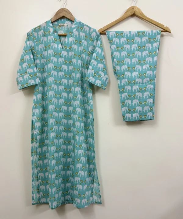 Sea Blue - Elephant Print Co-ord Set