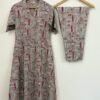 Grey - Red Handblock Print Co-ord Set
