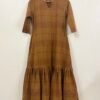 Brown - Burgundy Checks Dress