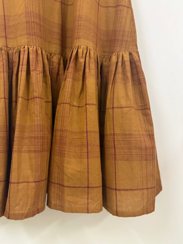 Brown - Burgundy Checks Dress