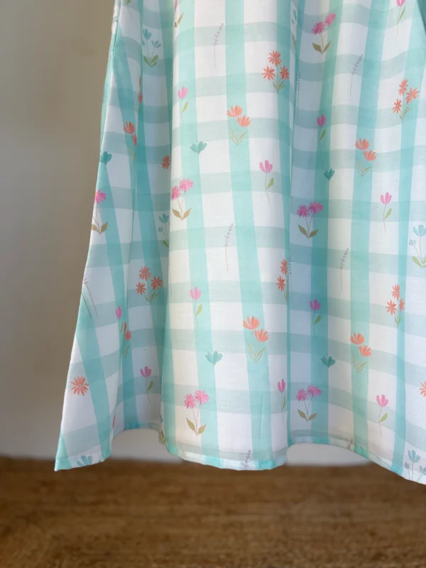 Pastel Green Floral Checks Kurta Set