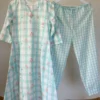 Pastel Green Floral Checks Kurta Set