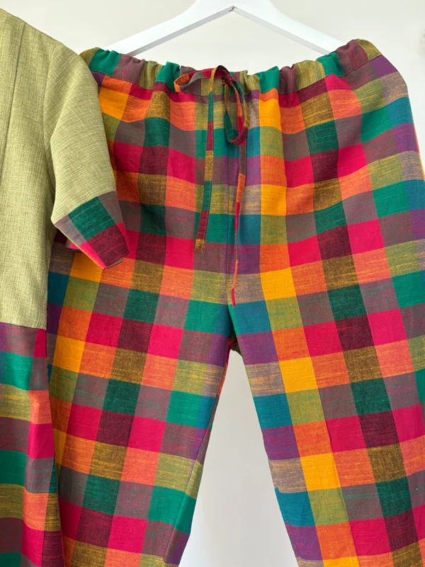 Cardamom Green - Madras Checks Kurta Set