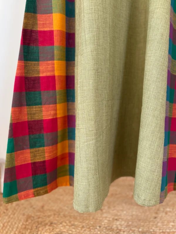 Cardamom Green - Madras Checks Kurta Set