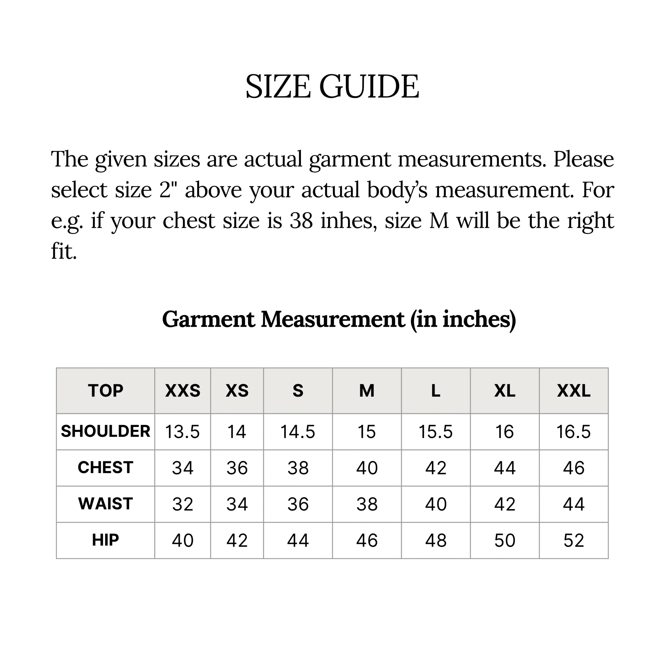 Size Guide