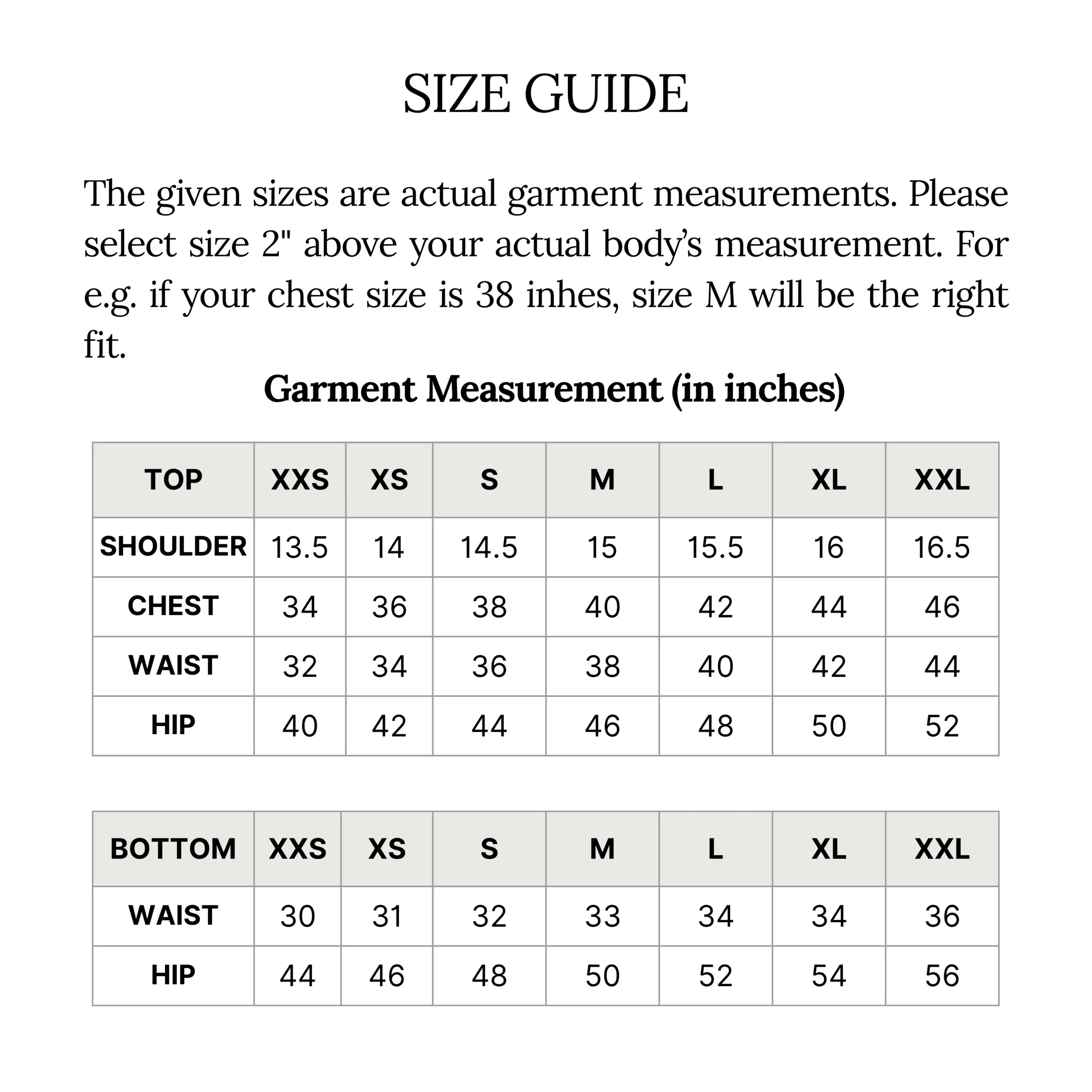 Size Guide