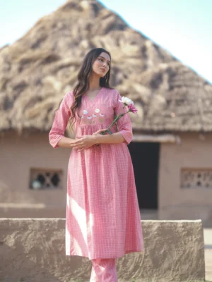 Blush Pink Embroidered Kurta Set