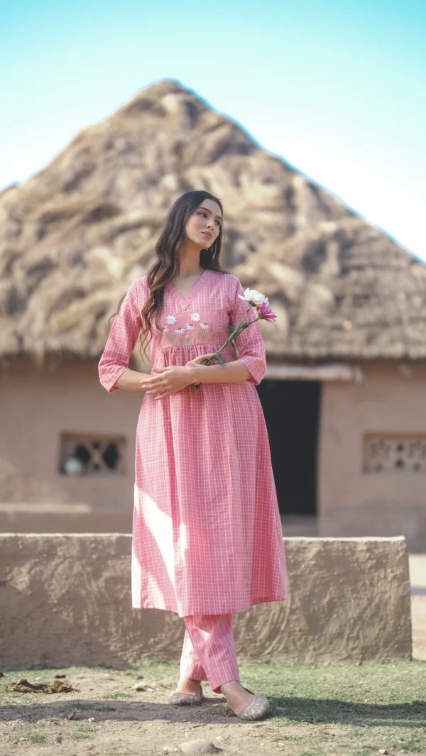 Blush Pink Embroidered Kurta Set
