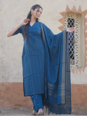 Indigo Blue Lurex Set