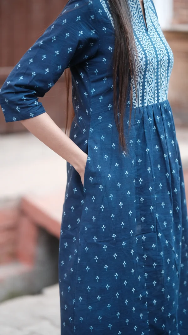 Indigo Handblock Print Kurta Set