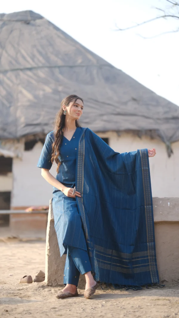 Indigo Blue Lurex Set