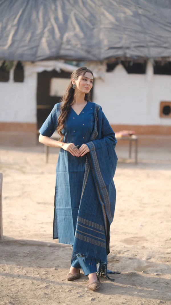 Indigo Blue Lurex Set