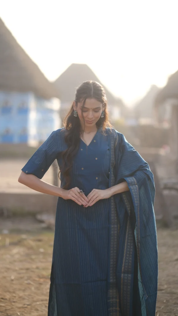 Indigo Blue Lurex Set
