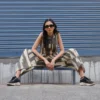 Grey - Off White Jumpsuit