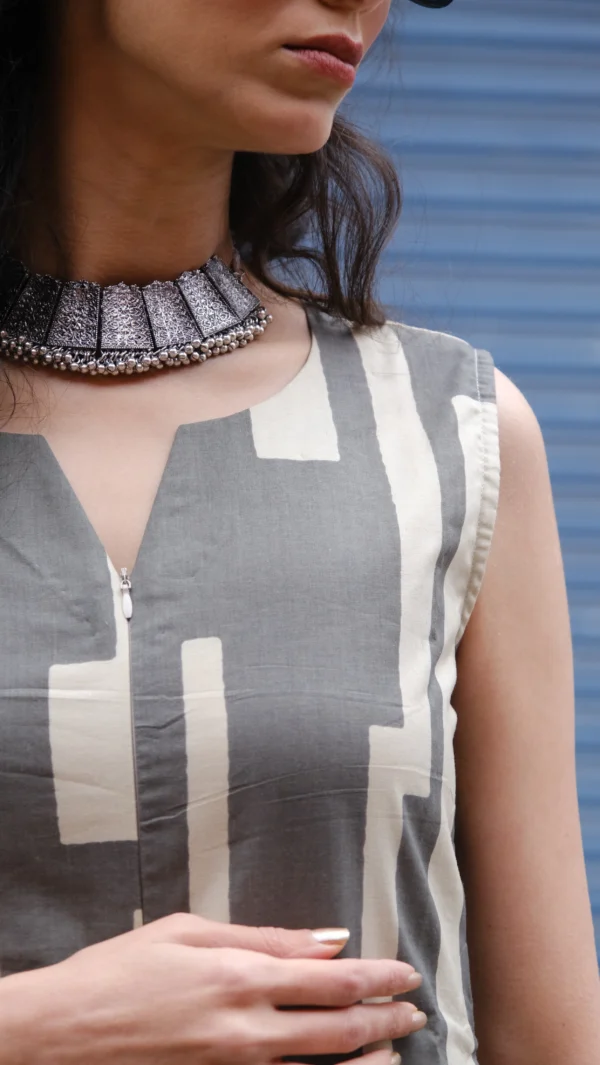 Grey - Off White Jumpsuit