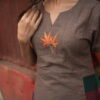 Grey - Violet Madras Checks Kurta Set