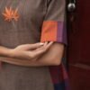 Grey - Violet Madras Checks Kurta Set