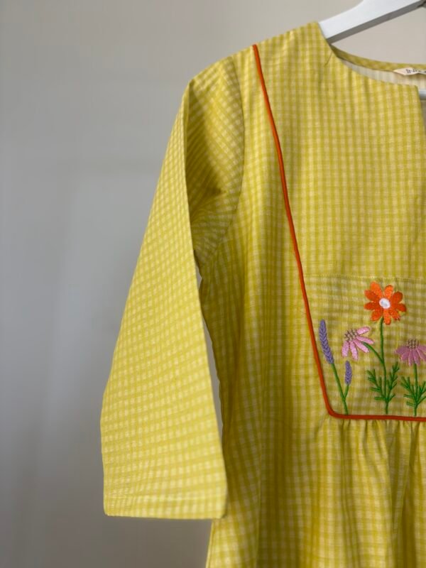 Yellow Floral Embroidered Co-ord Set