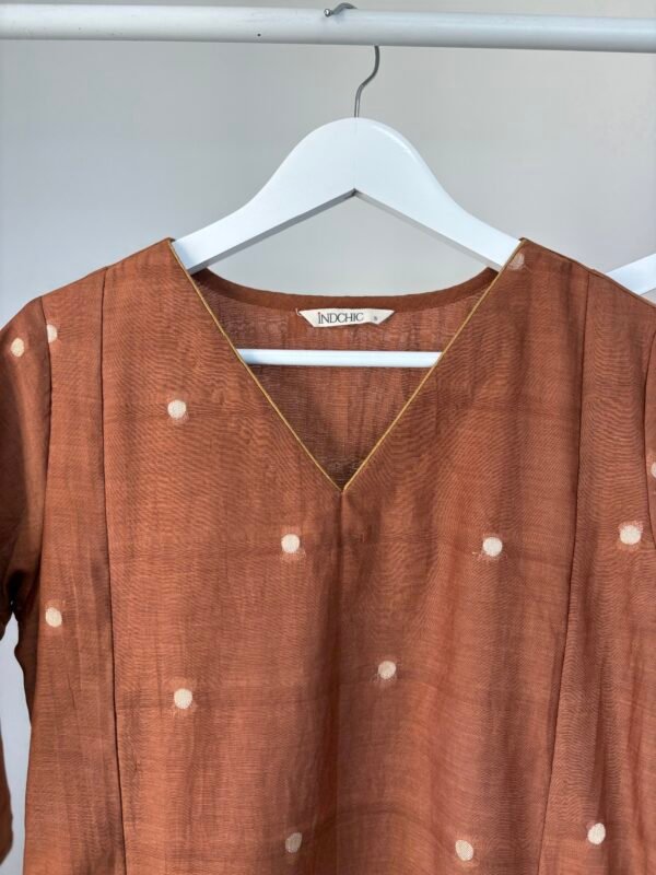 Almond Brown Mul Chanderi Set