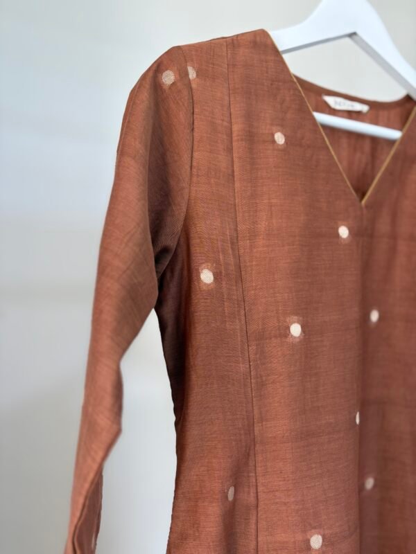 Almond Brown Mul Chanderi Set