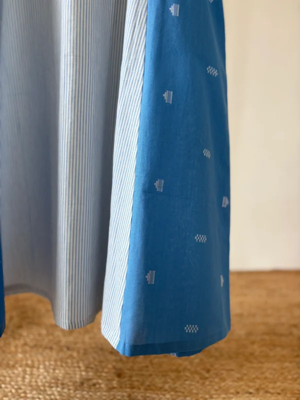 Blue Stripes Panel Kurta Set
