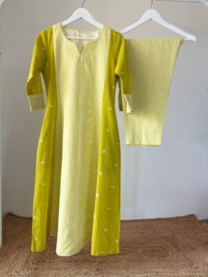 Neon Stripes Panel Kurta Set