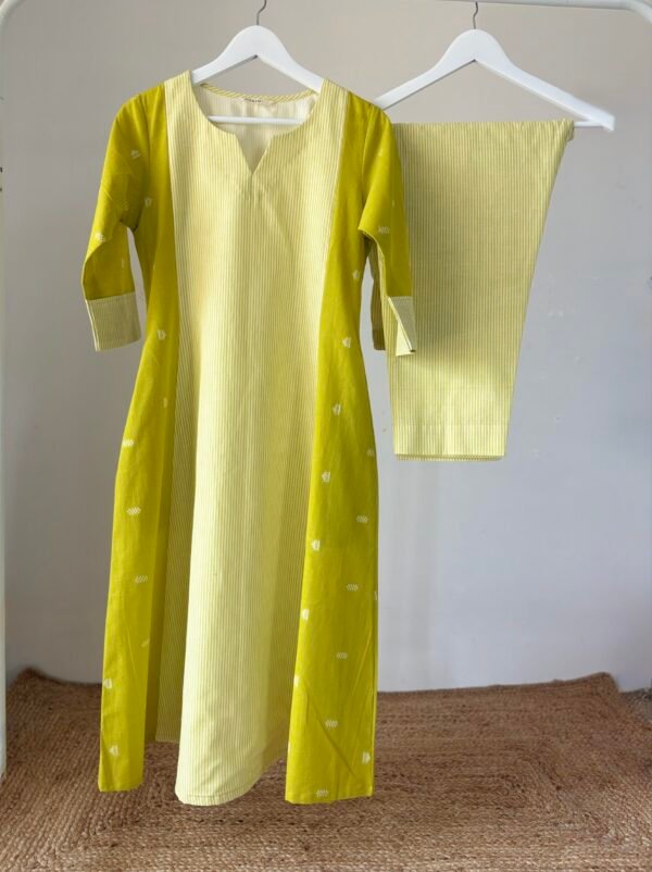 Neon Stripes Panel Kurta Set