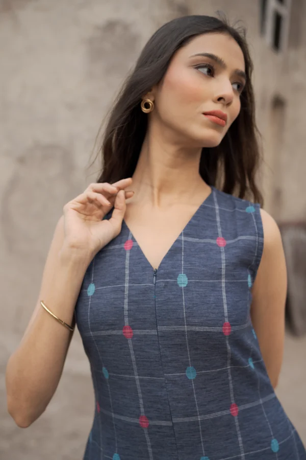 Linen-cotton Jumpsuit - Denim like blue