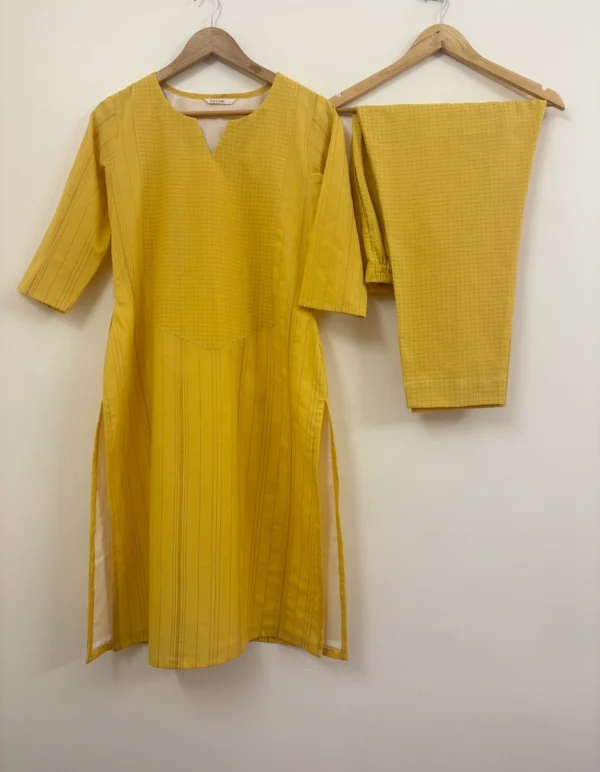 Yellow Lurex Kurta Set