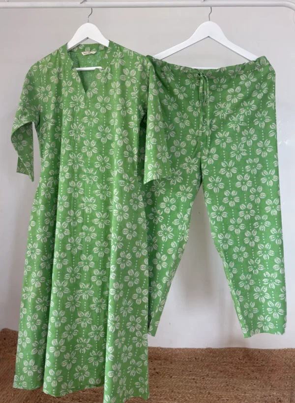 Lime Green HandBlock Printed Co-ord Set