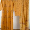 Mango Orange Handblock printed Suit Set