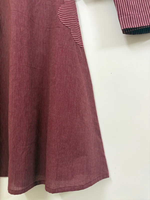 Berry Wine Striped Kurta Set