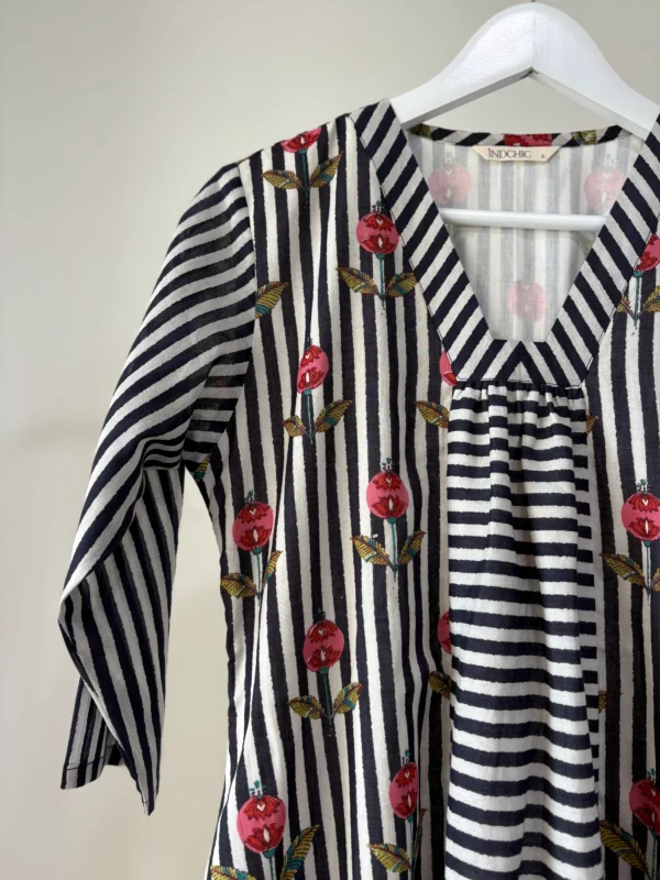 IMG_6328 BW Striped Handblock Printed Kurta Set