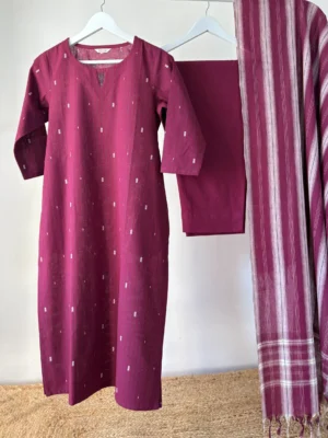 Wine Kurta Set