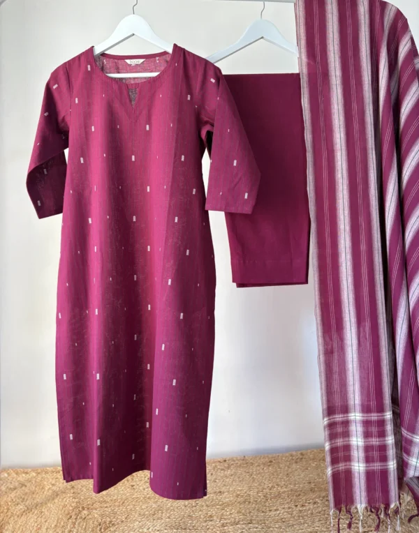 Wine Kurta Set
