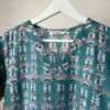 Blue hand-block printed set with Kota dupatta