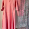Peach set with kota dupatta